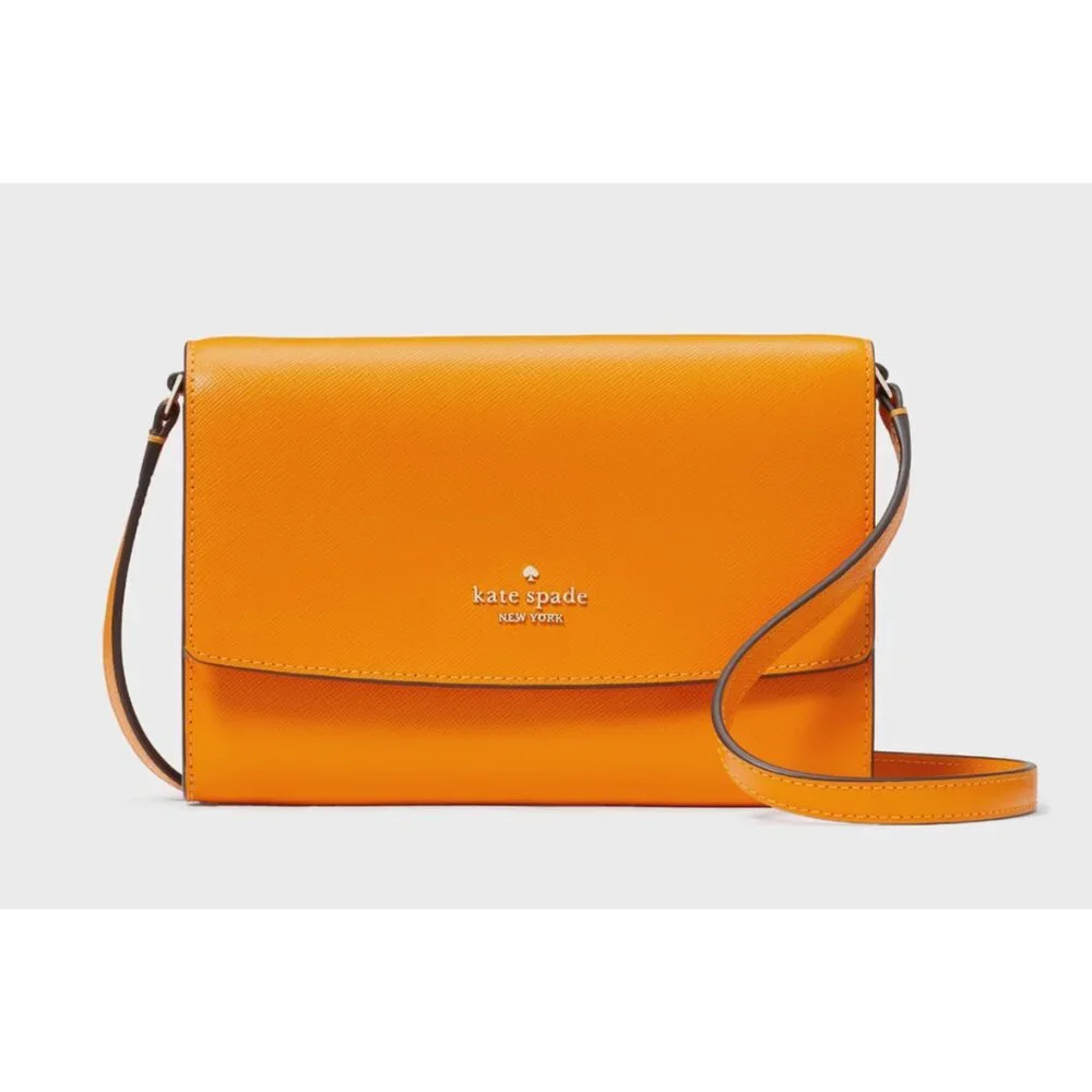 New Kate Spade Perry Leather Crossbody Turmeric Root